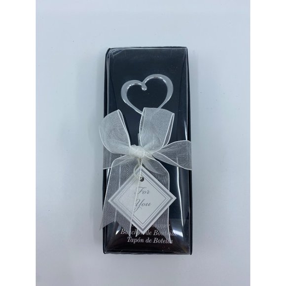 Kate Aspen Bouchon de Bouteille Heart Shaped Chrome Bottle Stopper - Picture 3 of 6